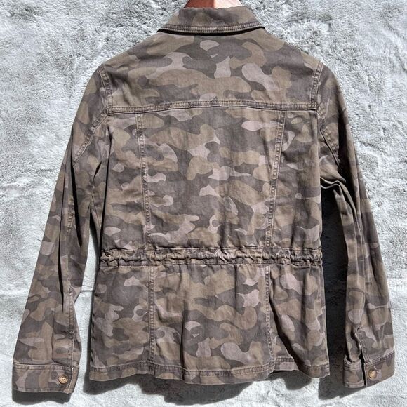 EUC EXPRESS CAMO MILITARY UTILITY CARGO JACKET GREEN BLACK Size Medium - Picture 4 of 8